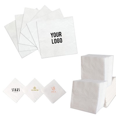 White 2-Ply Custom Printed Napkins