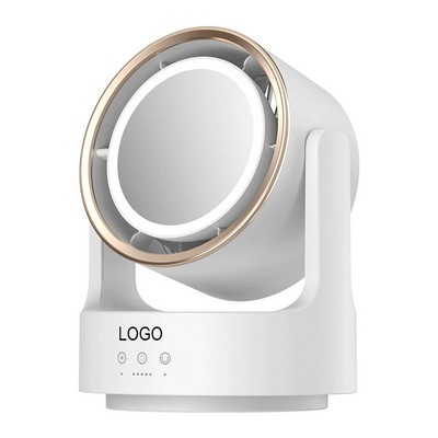 Multi-function mini oscillating fan with mirror light