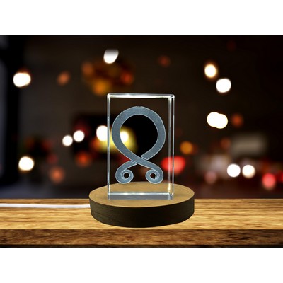 Troll Cross 3D Engraved Crystal Trophy Award w/LED Base