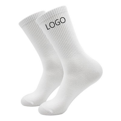 Jacquard Knit Cotton Crew Socks