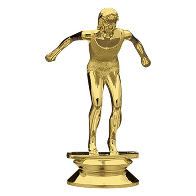 3 3/4" Gold Plastic Female Swimmer Trophy Figure