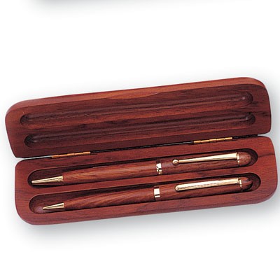 Rosewood Box with Pen and Pencil Set
