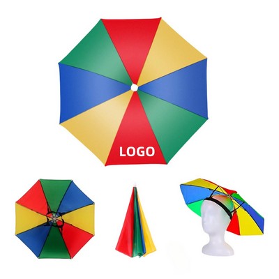 Water Proof Rainbow Umbrella Hat