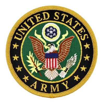 Officially Licensed U.S. Army Round Logo Embroidered Patch - Velcro
