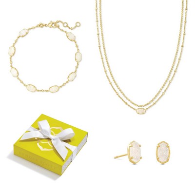 Kendra Scott Emilie Gold Iridescent Drusy 3Pc Set
