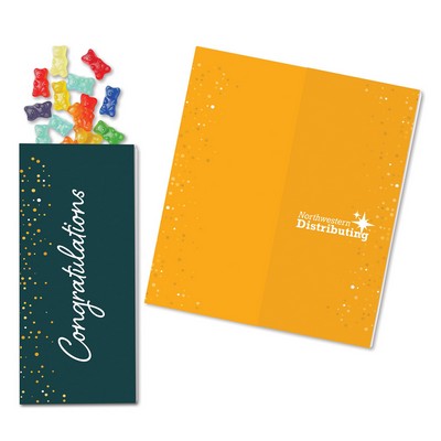 One Color Foil-Stamped Stock Congratulations Sweeter Cards with Albanese® Gummi Bears