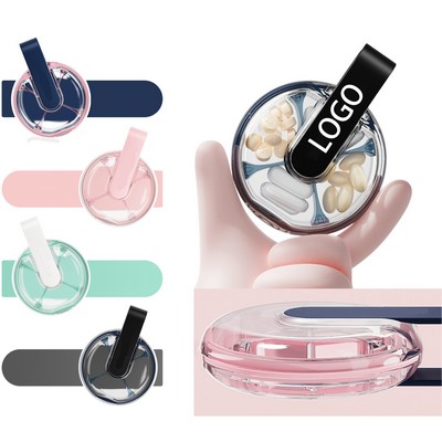 Round Four-Compartment Pill Box