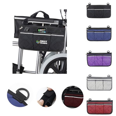 Wheelchair Armrest Side Storage Pocket With Reflective Strip