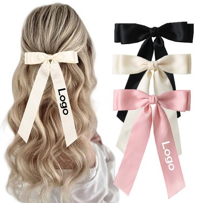 Custom Hair Bows Clip Ribbon Ponytail Holder