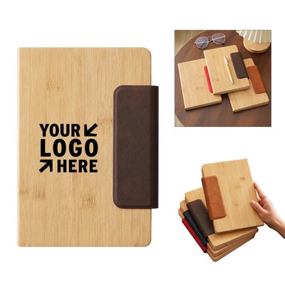 A5 Bamboo Notebook with Magnetic Closure