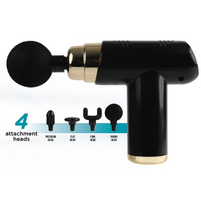 Health, Beauty & Fitness Vivitar Handheld Deep Tissue Cordless Percussion Massage Gun - Black/Gold
