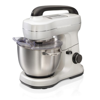 Hamilton Beach Stand Mixer w/4 Quart Stainless Steel Bowl, 7 Speeds, 300 Watt Motor - Pearly White