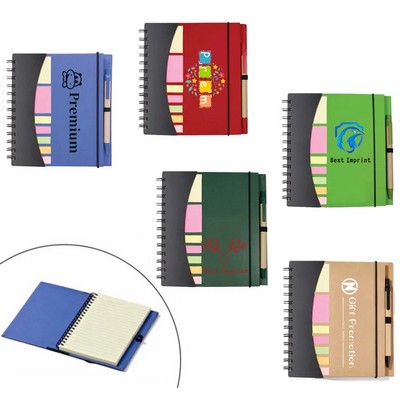 Premium Eco Friendly Notebook with Pen, Flags & Sticky Notes