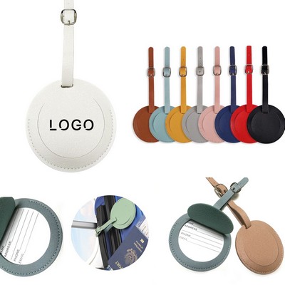 Round Leather Luggage Tag