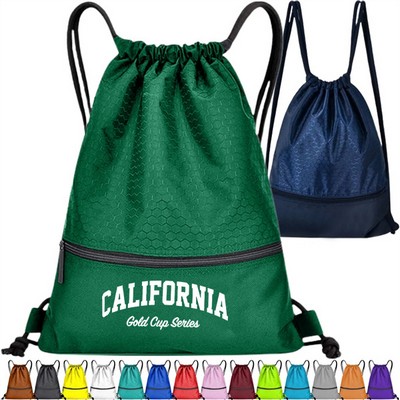 Football Shape Fabric Drawstring W/ Zipper