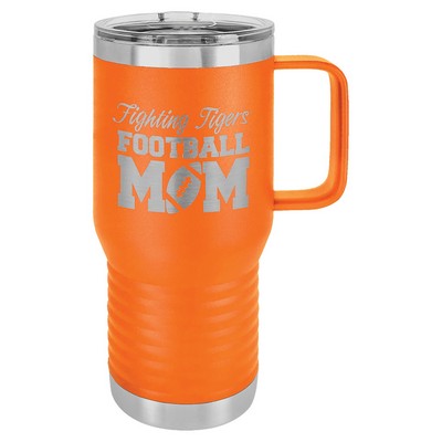 Polar Camel 20 oz. Orange Vacuum Insulated Travel Mug with Slider Lid