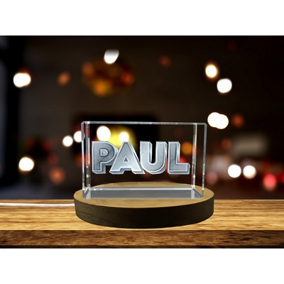 Paul 3D Engraved Crystal Trophy Award