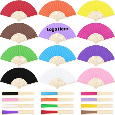 Wood Fabric Folding Fan