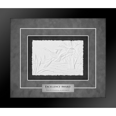 Rising Geese - Cast Paper Sculptured Art - Shadowbox Award