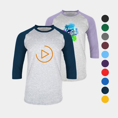 Varsity Men's 3/4 Sleeve Raglan Baseball Tee