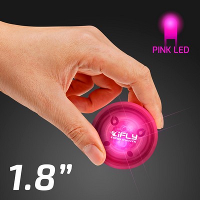 Blinky Pink Rubber Bounce Ball, Impact Activated LED - PRINTED