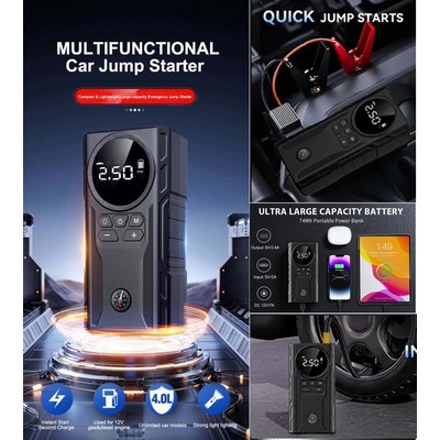 39800mah Multifunctional 4-in-1 Car Jump Starter with Inflator