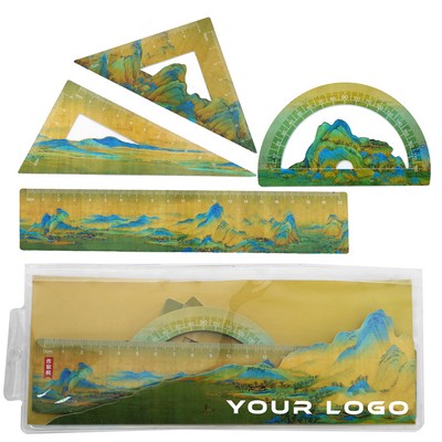 Custom PVC Ruler Set with Scenic Landscape Design