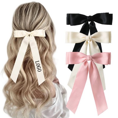 Custom Hair Bows Clip Ribbon Ponytail Holder