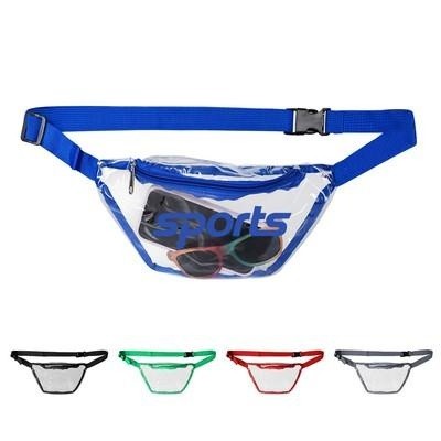 Transparent clear PVC Fanny Pack with Zipper Pocket waist ba