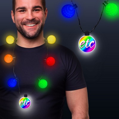 Multi Color LED Medallion Ball Necklace(Digi Printed)