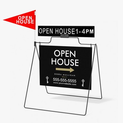 Real Estate A-Frame Double Sided with Rider and Pennant flag 24" X 18"
