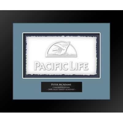 Teslin (Horizontal) - Cast Paper Raised Image - Shadowbox Award - Black Frame