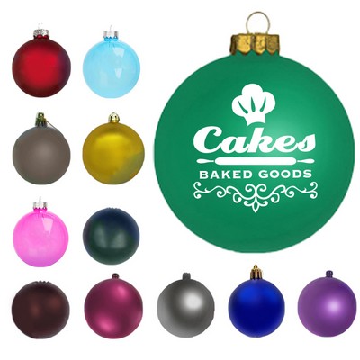 2.4" Custom Logo Plastic Christmas Ball Ornaments