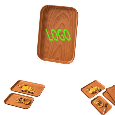 Wood Grain Plastic Tray