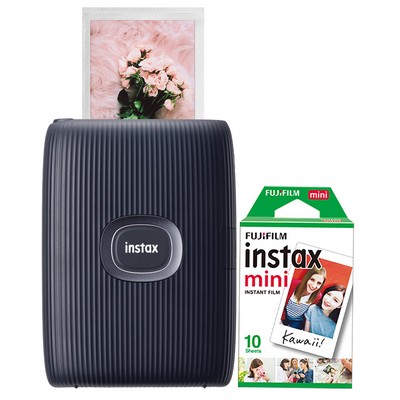 FujiFilm Instax Mini Link 2 Smartphone Printer Bundle Space Blue