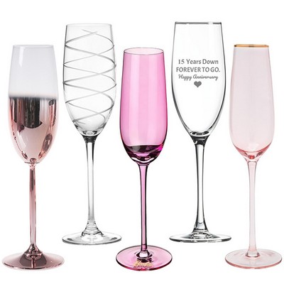 6.25 oz Elegant Champagne Glass Cup Layla Collection Flutes