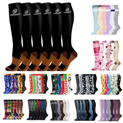 6 Pack Copper Compression Socks For Women Men
