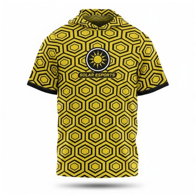 Men's Sublimated Upf Drifit Short Sleeve Hooded T Shirt 4.5OZ