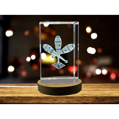 Engraved Crystal Juggling Trophy w/LED Base Light