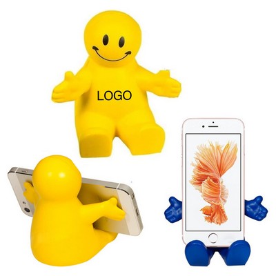 Squeezable Smile Face Guy Phone Holders