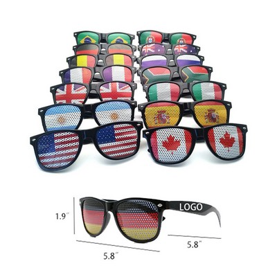 World Cup Euro Flag Pinhole Sticker Sunglasses