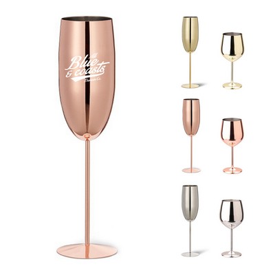 10oz Stainless Steel Champagne Flute Glass