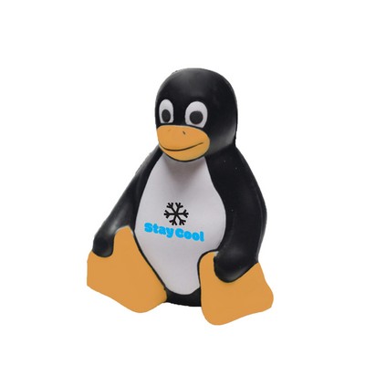 Cartoon Penguin Stress Reliever with Orange Details