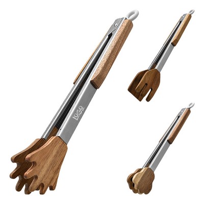 Acacia Wood Kitchen Food Tongs