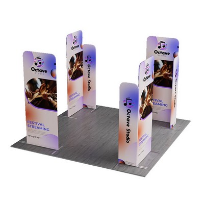 MagLock 4-Corner Fabric Booth Display Kit F - 10'w x 10'h