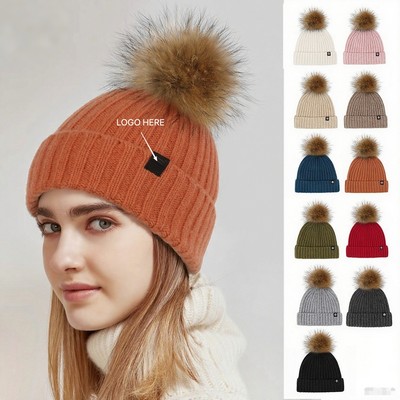 Cozy Knit Winter Hat with Pom Pom