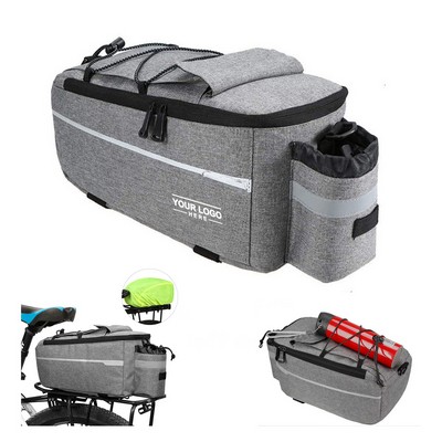 Bicycle Rear Rack Trunk Bag with Water Bottle Pocket and Reflective Strip