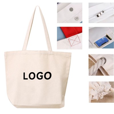 Wide-Format Large-Sized Hand-Held Shopping Canvas Bag