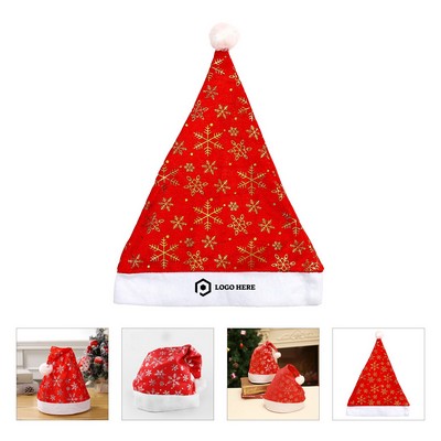 Plush Santa Hat w/Snowflake Pattern