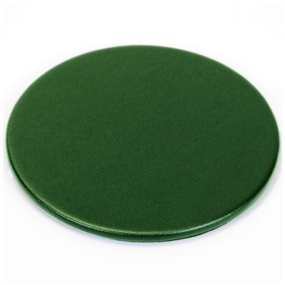 Dark Green Leather Coaster, Round